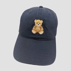 Embroidered Bear Hat navy blue